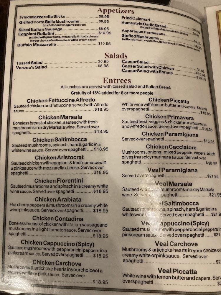 Verona Italian Restaurante Menu image 3